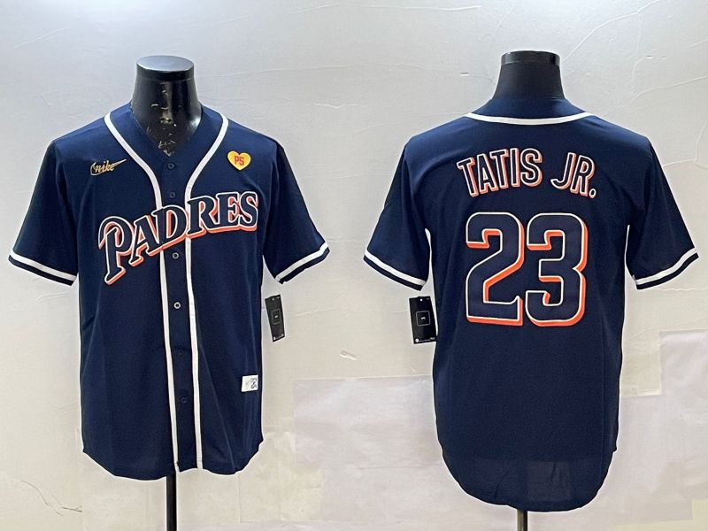 Men San Diego Padres #23 Tatis jr Blue Throwback Game 2025 Nike MLB Jersey style 6